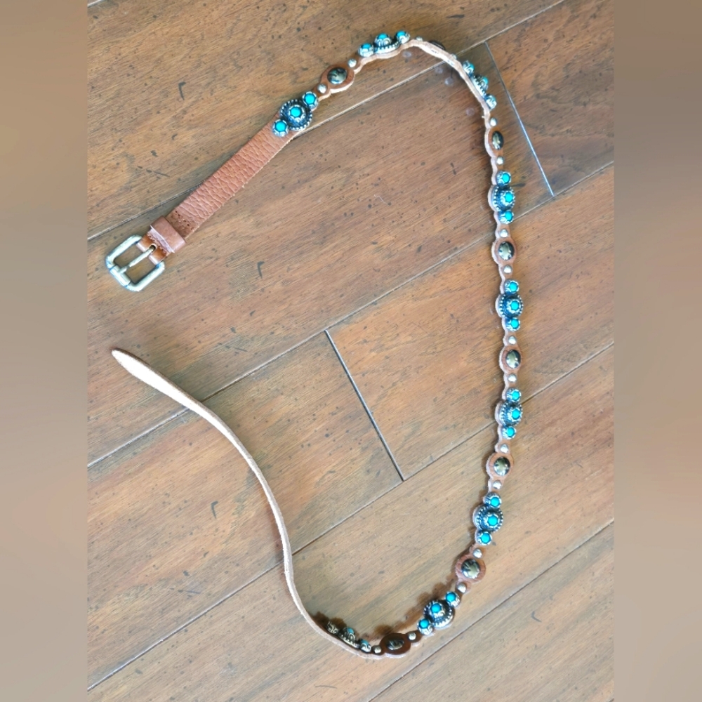 Women's Zara Western Turquoise Style Studded Belt